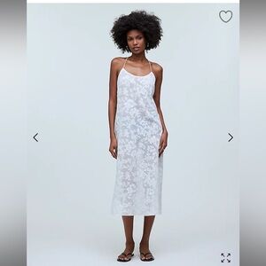 Madewell white floral halter cover up midi dress